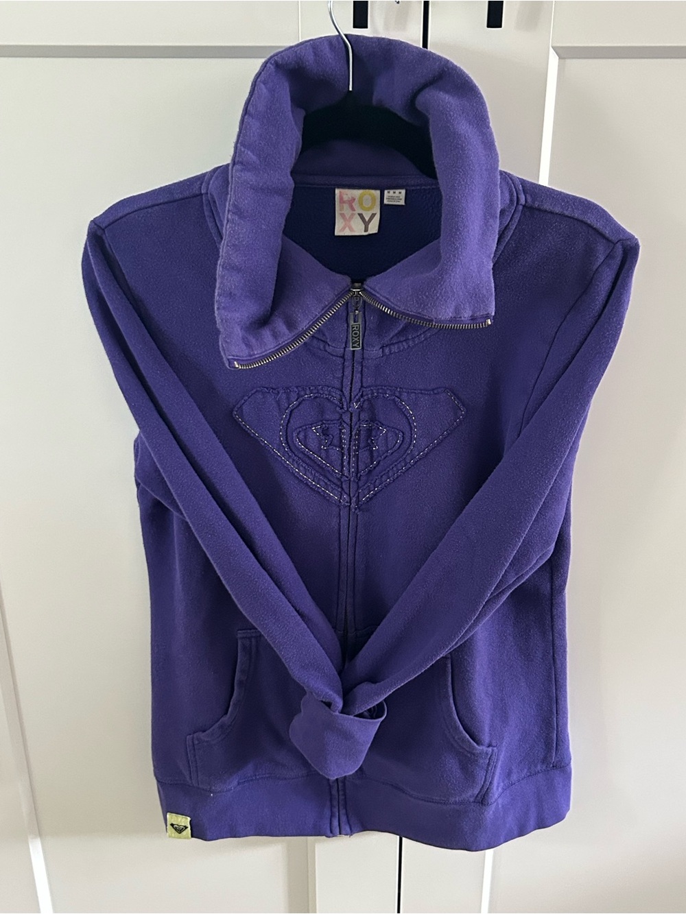 Roxy Purple Full-Zip sweatshirt  with Embroidered Heart
